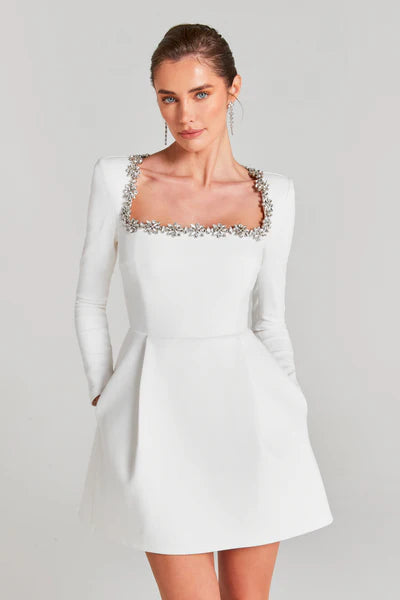 Crystal Neck Mini Elbise